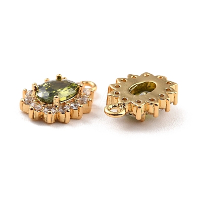 Real 18K Gold Plated Brass Micro Pave Cubic Zirconia Charms X-ZIRC-Z023-04B-NR-1