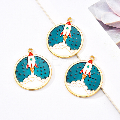 Eco-Friendly Alloy Enamel Pendants X-ENAM-Q437-016-NR-1