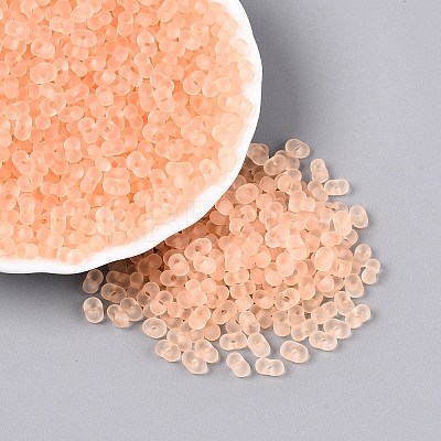 FGB Frosted Transparent Glass Seed Beads SEED-N013-06A-03-1