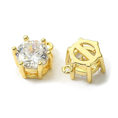 Brass Micro Pave Cubic Zirconia Charms FIND-Z035-07G-1