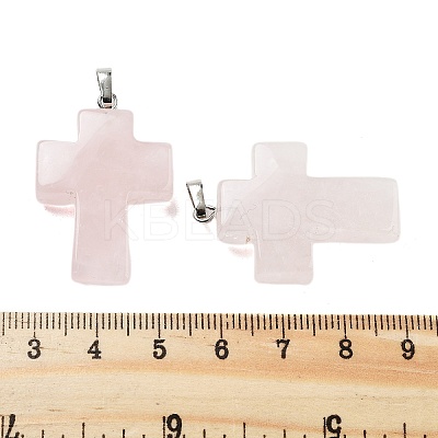 Natural Rose Quartz Pendants G-A231-02F-1