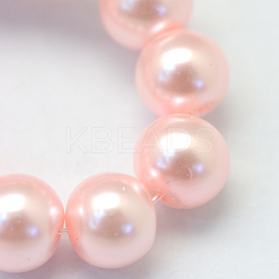 Baking Paint Pearlized Glass Pearl Round Bead Strands LS-HY-Q330-8mm-70-1