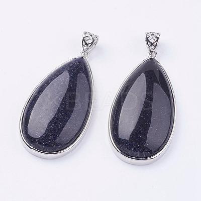 Synthetic Blue Goldstone Big Pendants G-I184-05-1