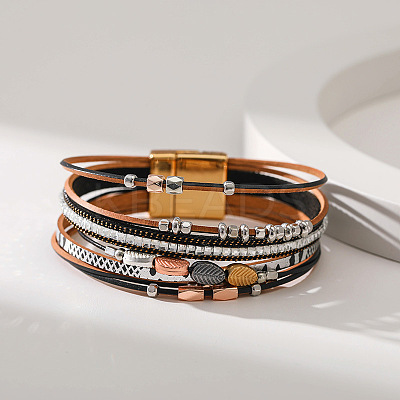 Bohemian Style Imitation Leather Multi-strand Bracelets for Women WG0F3C2-02-1