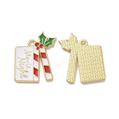Christmas Theme Rack Plating Alloy Enamel Pendants X-PALLOY-O109-36LG-1