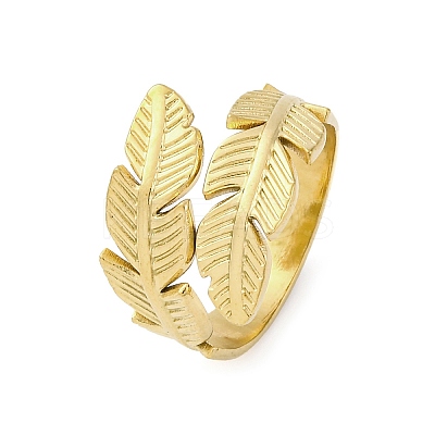304 Stainless Steel Open Cuff Ring for Women LS-RJEW-Z083-02G-03-1