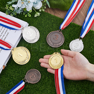 6Pcs 6 Styles Zinc Alloy Commemorative Medals AJEW-FH0005-05-1