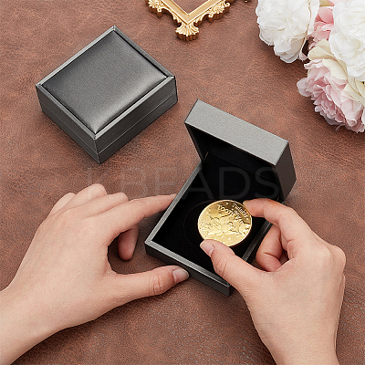 Rectangel PU Imitation Leather Coin Storage Boxes CON-WH0086-102C-01-1