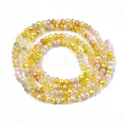 Electroplate Mixed Color Glass Beads Strands X-GLAA-T006-07-B03-1