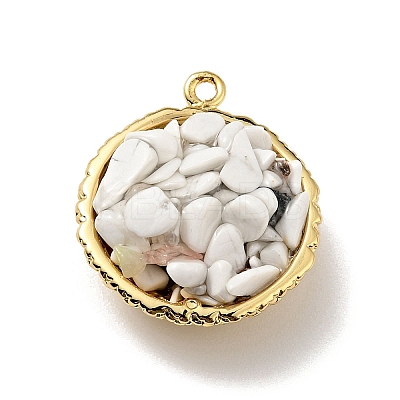 Natural Howlite Chip Pendants KK-C242-05G-15-1