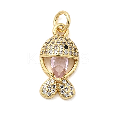 Brass Micro Pave Cubic Zirconia Pendants KK-C137-08G-02-1