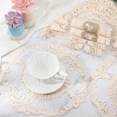 6Pcs 3 Style Polyester Embroidery Table Mats AJEW-GF0004-86-1