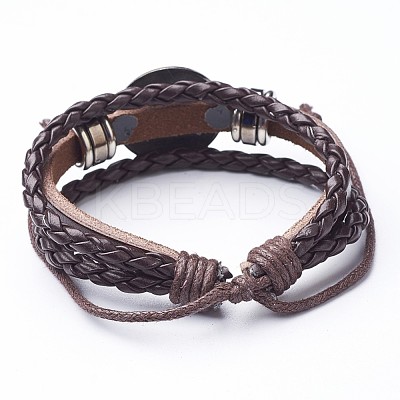 PU Leather Cord Multi-strand Bracelets BJEW-P137-B-AB-1
