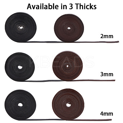 Flat Cowhide Leather Cord WL-GF0001-10B-03-1