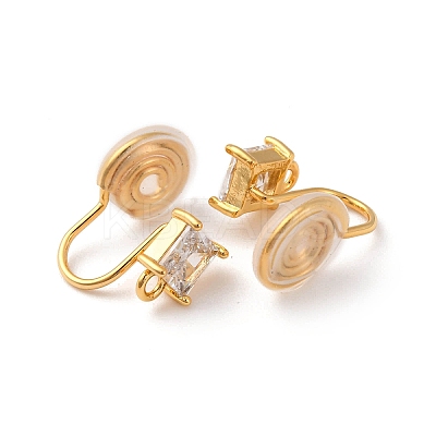 Brass Micro Pave Cubic Zirconia Ear Cuff Findings KK-F898-15B-G-1