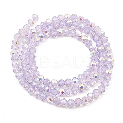 Baking Paint Transparent Glass Beads Strands DGLA-A034-J4mm-B07-1