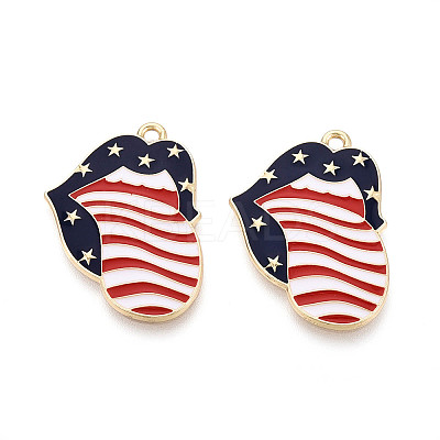Independence Day Alloy Enamel Pendants ENAM-T022-46KCG-1