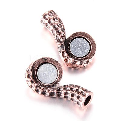 Alloy Magnetic Clasps with Glue-in Ends PALLOY-T006-01R-1