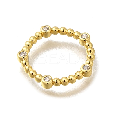 Rack Plating Brass Clear Cubic Zirconia Linking Rings KK-I716-26G-01-1