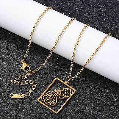304 Stainless Steel Necklace NJEW-D330-01G-11-1