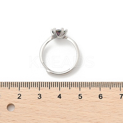 Rhodium Plated 925 Sterling Silver Moissanite Adjustable Rings RJEW-U038-12P-1