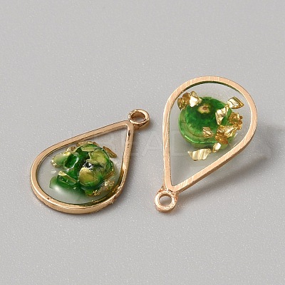 Resin Gold Foil Pendants RESI-TAC0010-97B-1