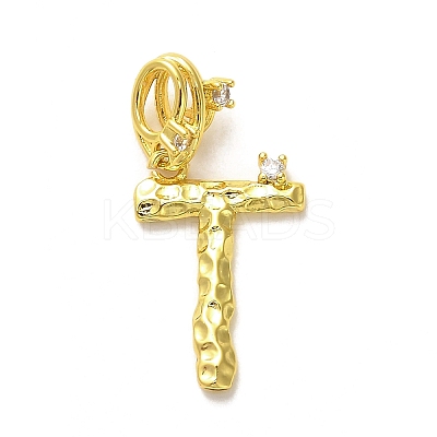 Rack Plating Brass Micro Pave Cubic Zirconia European Dangle Charms KK-L210-015G-T-1