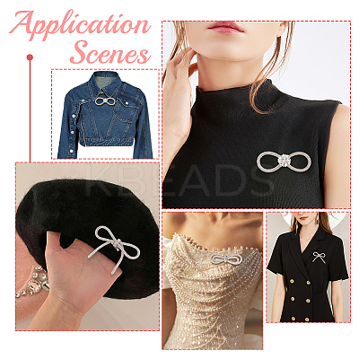 5Pcs 5 Styles Bowknot Iron Brooches for Backpack Clothes JEWB-AR0001-18-1