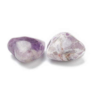 Natural Amethyst Heart Love Stone G-J391-02E-1