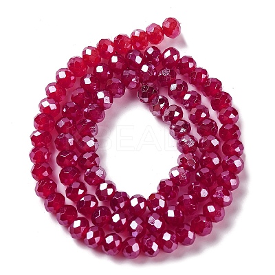 Baking Electroplate Glass Beads Strands DGLA-A039-J6MM-B02-1