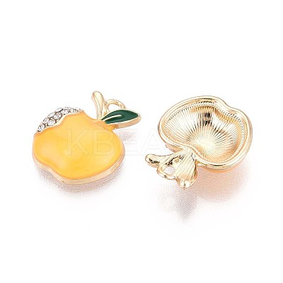 Rack Plating Alloy Crystal Rhinestone Enamel Pendants PALLOY-T091-29M-1