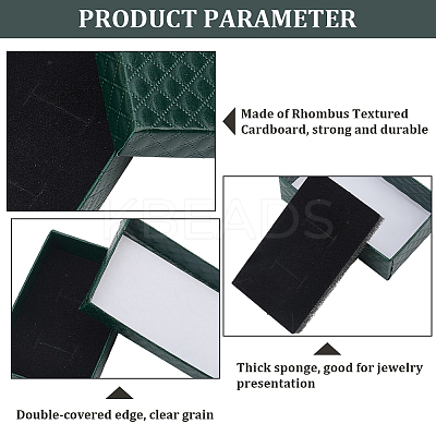 15Pcs Rhombus Textured Cardboard Jewelry Boxes CBOX-DJ0001-03B-1