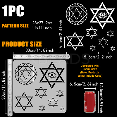 PET Hollow Out Drawing Painting Stencils DIY-WH0391-0908-1