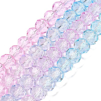 Transparent Painted Glass Beads Strands DGLA-A034-T6mm-A22-1