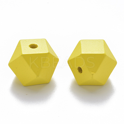 Painted Natural Wood Beads WOOD-Q040-020B-A03-1