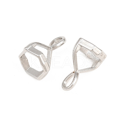 Brass Pendant Hexagon Bead Cap Bails KK-K205-01P-1