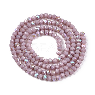 Electroplate Opaque Solid Color Glass Beads Strands EGLA-A044-P2mm-L13-1