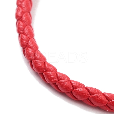 Braided Round Imitation Leather Bracelets Making BJEW-H610-03G-07-1