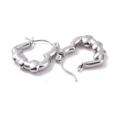 Non-Tarnish 304 Stainless Steel Heart Hoop Earrings for Women EJEW-G293-20P-1