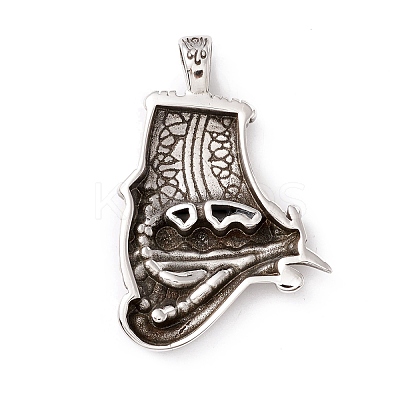 Tibetan Style 304 Stainless Steel Pendants STAS-P305-29AS-1