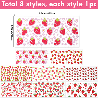 8Pcs 8 Styles PVC Plastic Waterproof Decorative Sticker Labels DIY-SP0004-93E-1