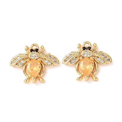 Brass Micro Pave Cubic Zirconia Pendants KK-A284-16G-03-1