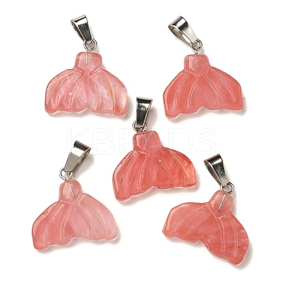 Cherry Quartz Glass Pendants G-Z067-01P-06-1