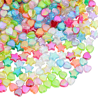 800Pcs 2 Styles Eco-Friendly Transparent Acrylic Beads TACR-SP0001-01A-1