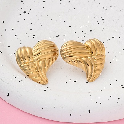 304 Stainless Steel Stud Earrings for Women EJEW-K306-03G-1