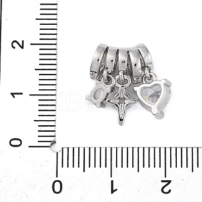 Brass Micro Pave Cubic Zirconia Pendants KK-P289-03P-1