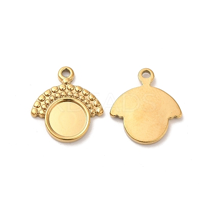 304 Stainless Steel Pendant Cabochon Settings STAS-H214-26G-1