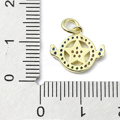Brass Micro Pave Colorful Cubic Zirconia Pendants KK-H475-19G-06-1