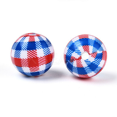 Printed Opaque Acrylic Beads MACR-T048-06A-1