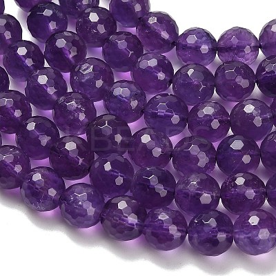 Natural Amethyst Beads Strands G-H329-D01-8mm-A-1